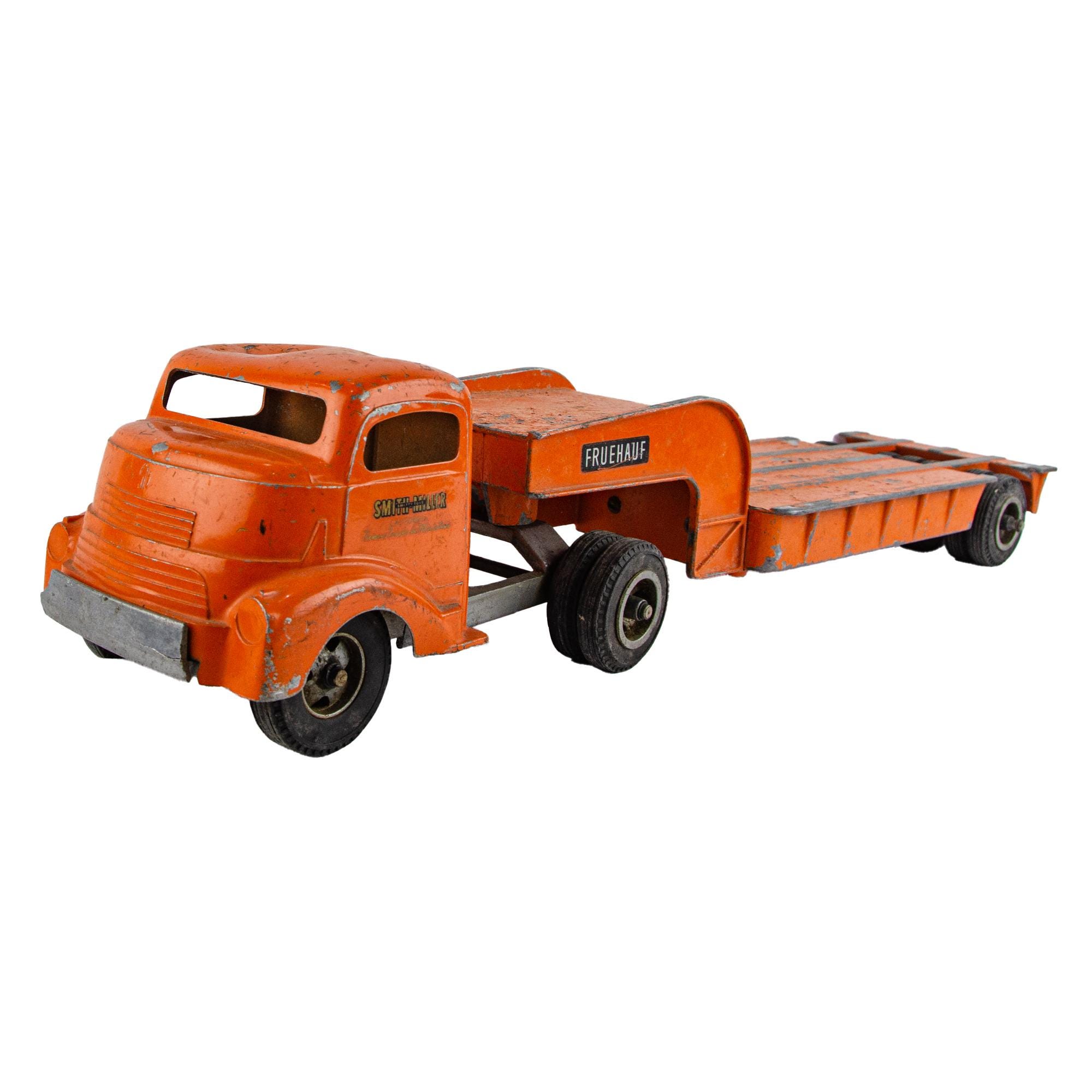 Smith Miller GMC Fruehauf Low Boy Semi Tractor & Trailer Metal