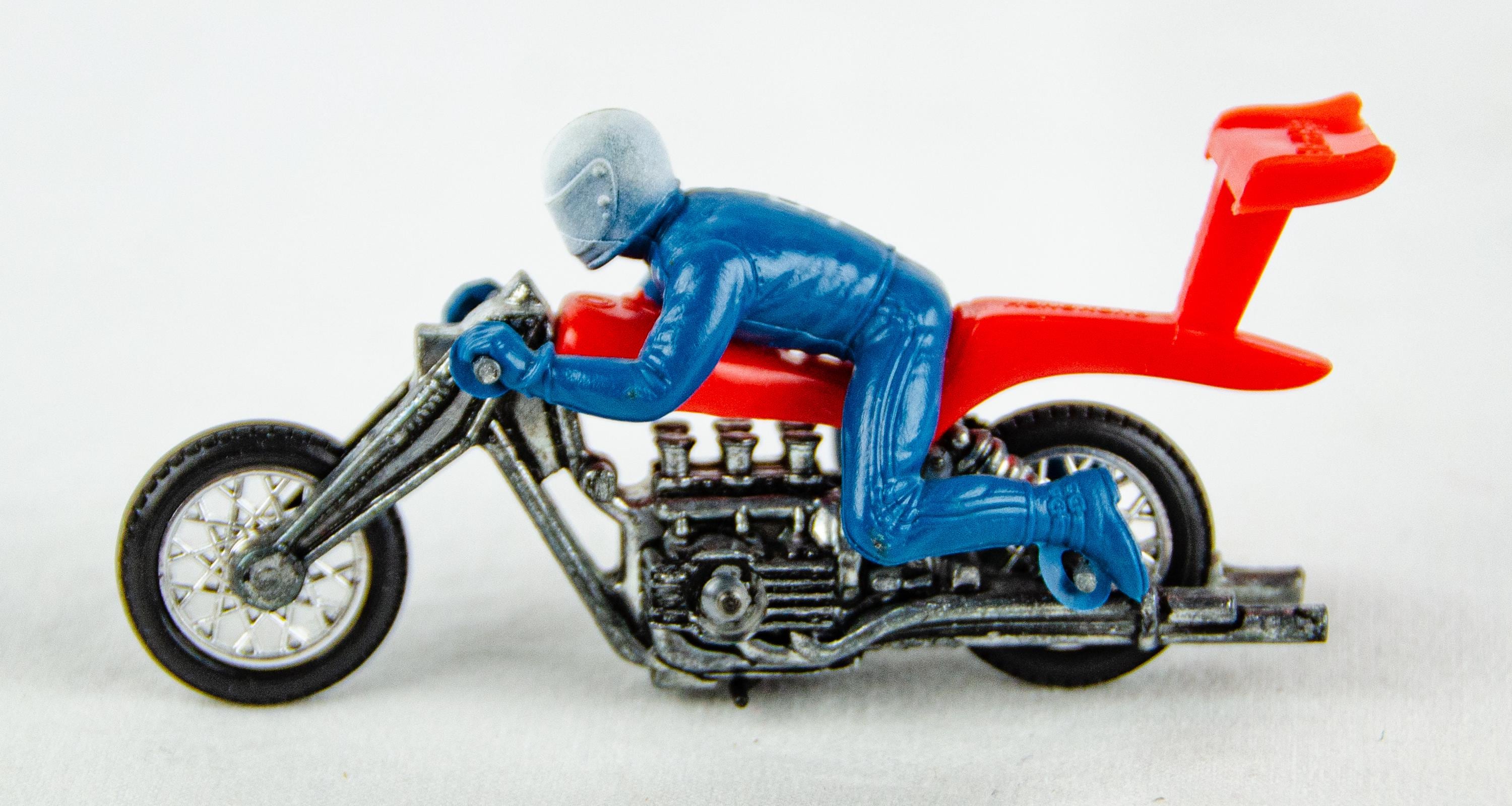 1970s Hot Wheels Mattel Rrrumblers Red High-tailer Blue Rider