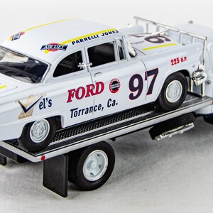 First Gear 1/34 – 1956 Stock Car & 1951 F-6 Flatbed – Adesa Auction – Diecast