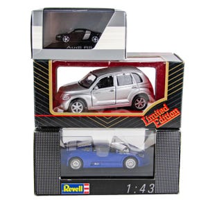 Bugatti EB 110 Audi R8 y Chrysler GT Cruiser, modelo de coche fundido a presión, lote de 3 unidades