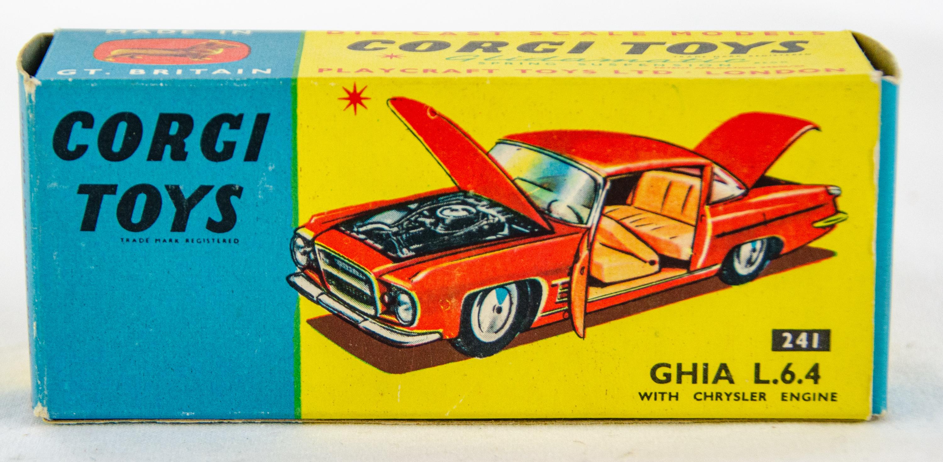 CORGI コーギー　ミニカー　GHIA L6.4 WITH CHRYSLER Vintage Boxed Corgi Toys No. 241 Ghia L.6.4 L64 With
