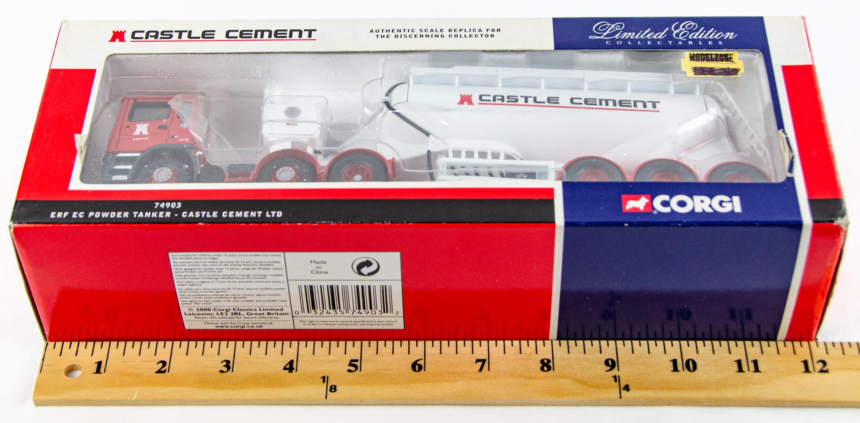 Corgi 74903 ERF EC Powder Tanker Castle Cement Red 1:50 Diecast