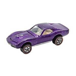 Vintage Hot Wheels Redline Custom Corvette Purple w/ Tan Interior US