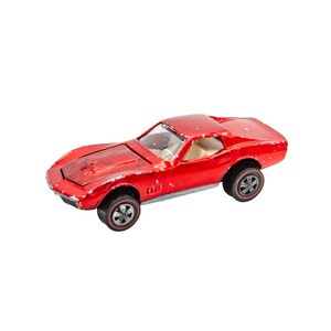 Vintage Hot Wheels Redline Custom Corvette Red w/ Tan Interior US