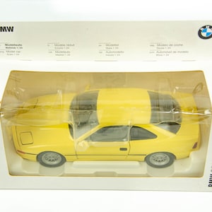 Schabak 1/24 BMW 850i Coupe Yellow Diecast Model Car
