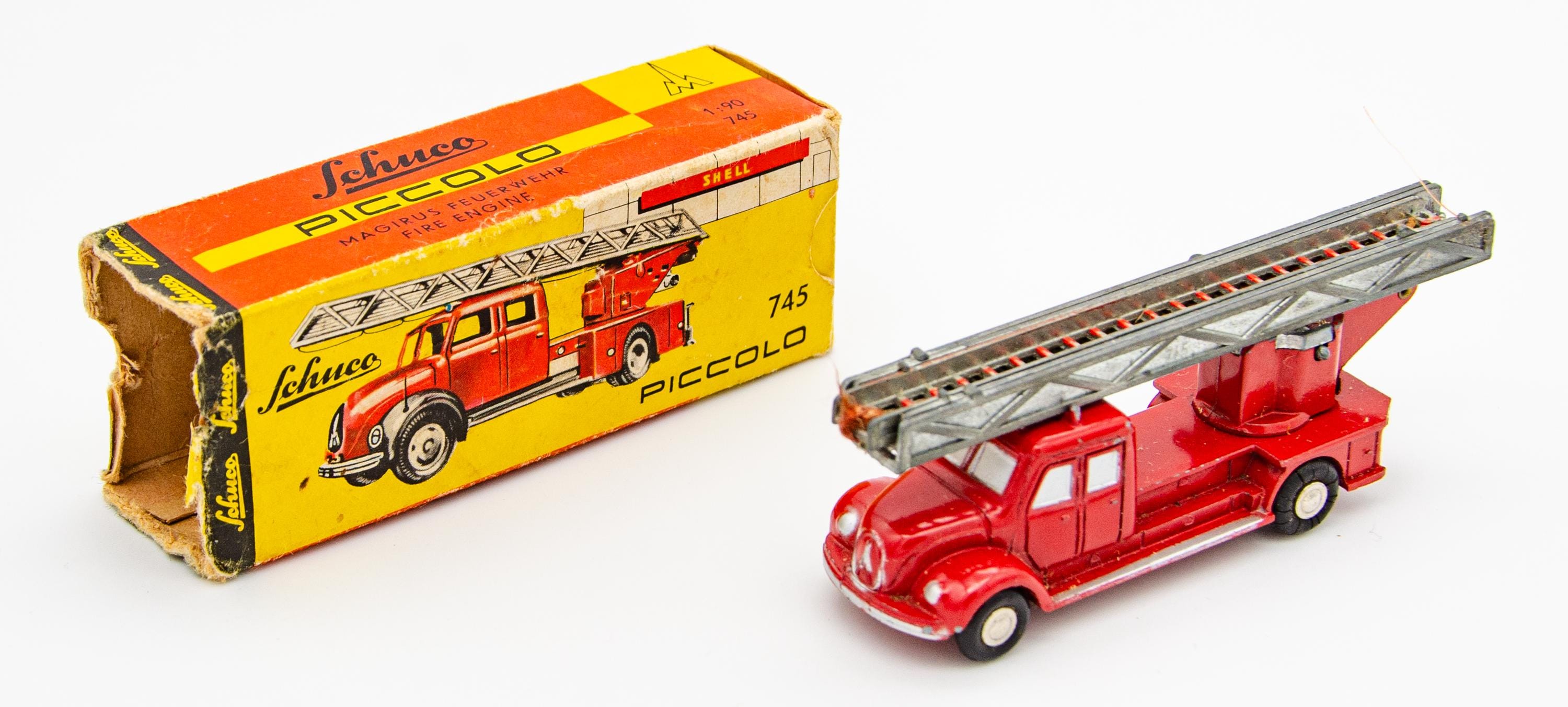 Vintage 1950s Schuco Piccolo Diecast Fire Engine 1/90 Scale W