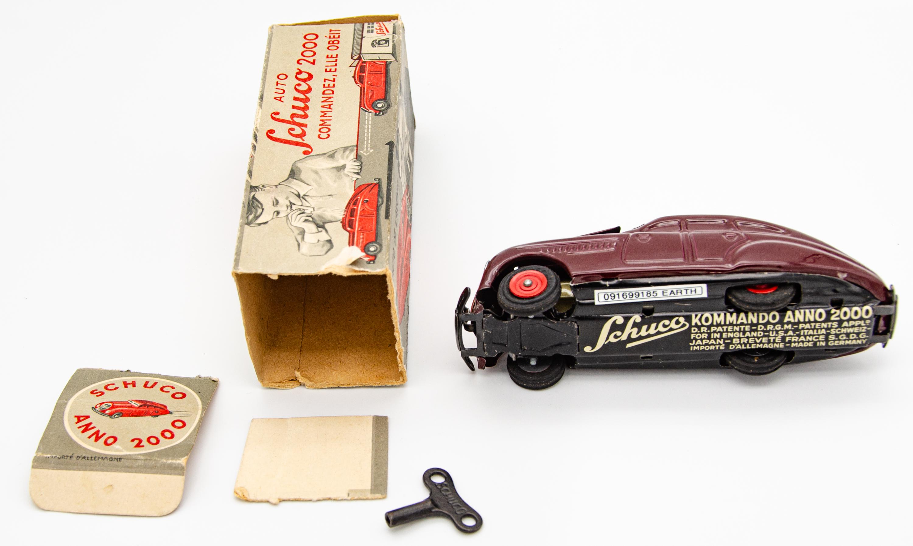 Vintage Schuco Kommando Anno 2000 Wind up Car W/ Key & Original