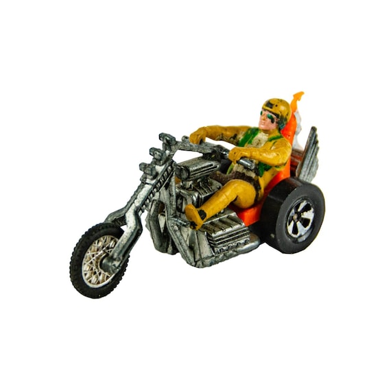 1970s Hot Wheels Mattel Rrrumblers Orange Torque Chop W/rider
