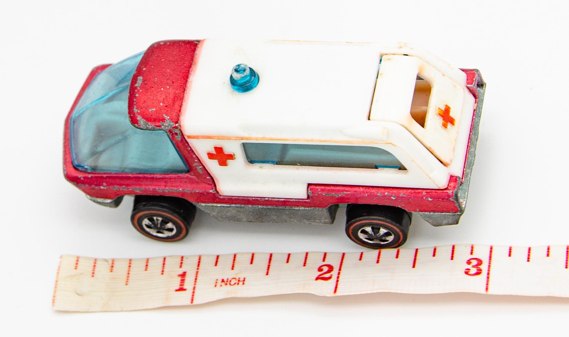 Vintage Hot Wheels Redline the Heavyweights Ambulance Red W/ White