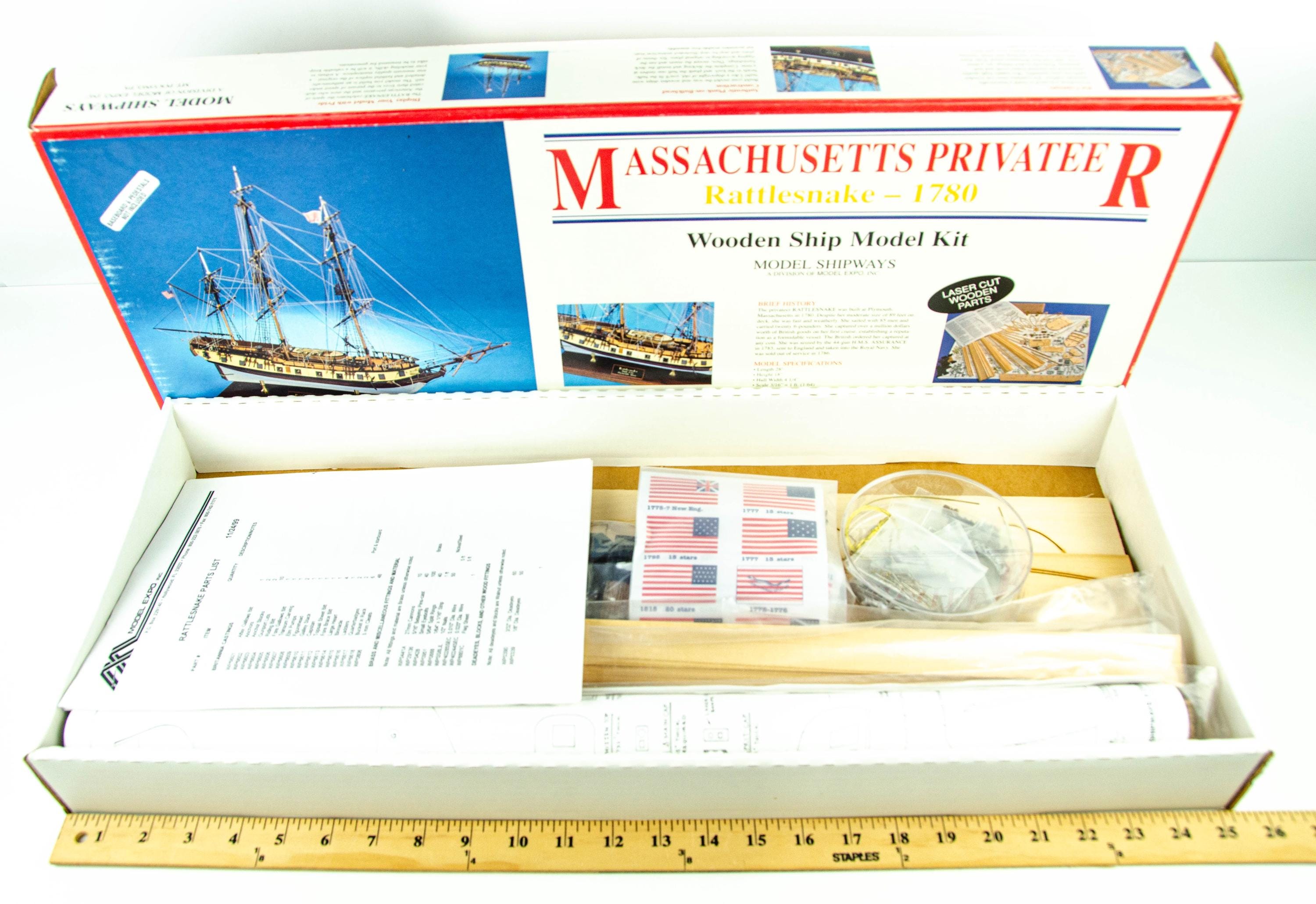 Model Shipways Massachusetts Privateer Rattlesnake 1780 Balsa Wood ...