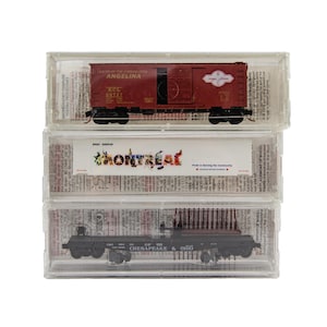 Micro Trains Flachwagen Gedeckter Wagen & Beladen 1:160 N Bahn Güterwagen 3P Lot