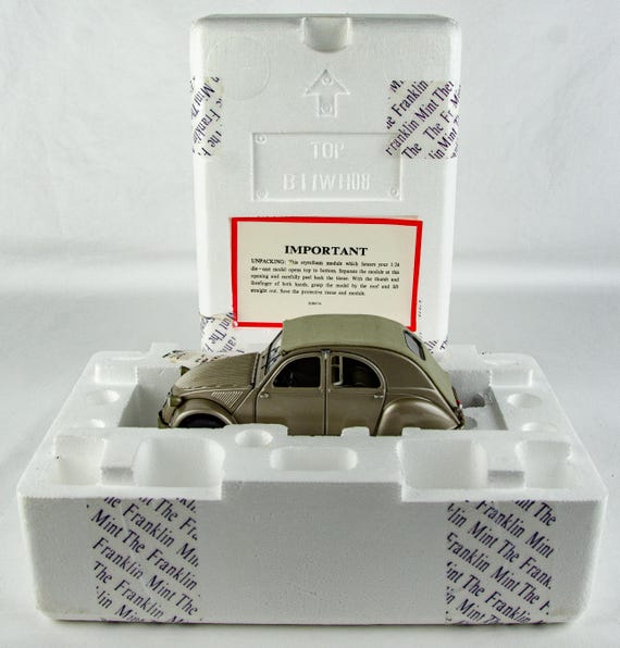 Franklin Mint 1951 Citroen 2CV Silver 1:24 Scale Diecast Model Car