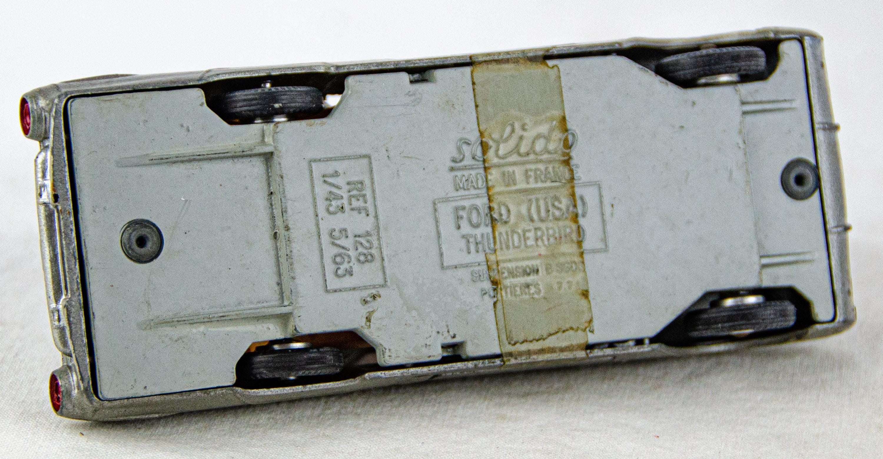 1962 Solido 128 Ford Thunderbird Gray France 1:43 Scale Diecast