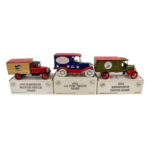 Assorted Ertl Hawkeye Kenworth 1/2 Ton Scale Diecast Model Truck Bank 3P Lot
