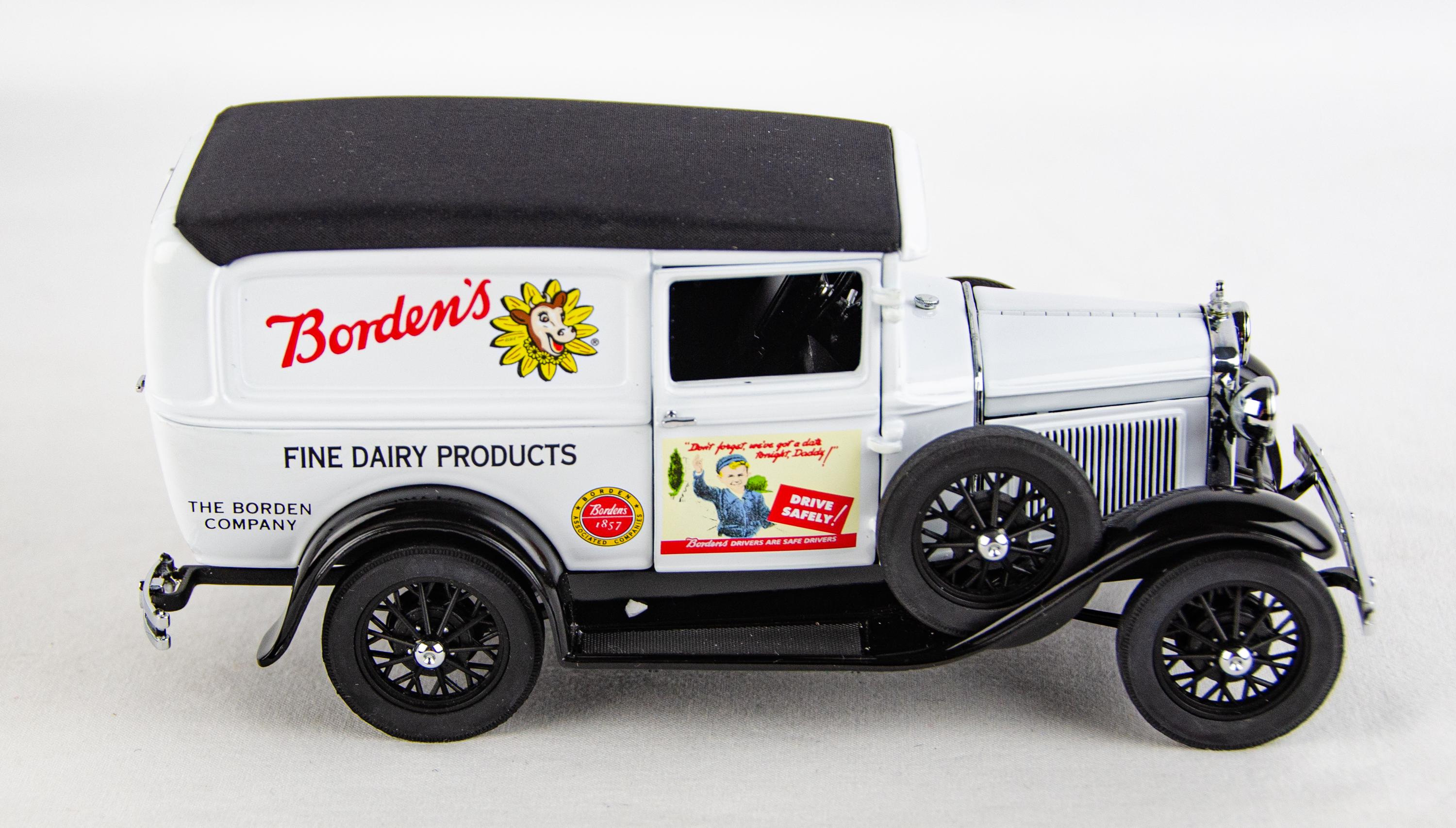 1930's Danbury Mint Ford Panel Borden Milk Delivery Truck Diecast