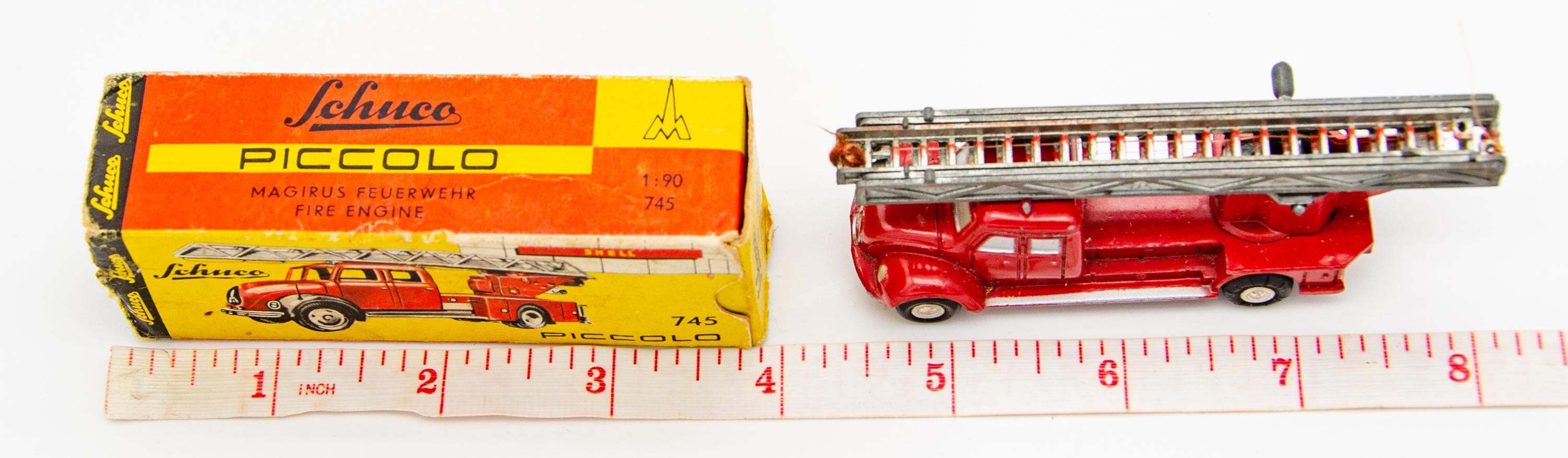 Vintage 1950s Schuco Piccolo Diecast Fire Engine 1/90 Scale W
