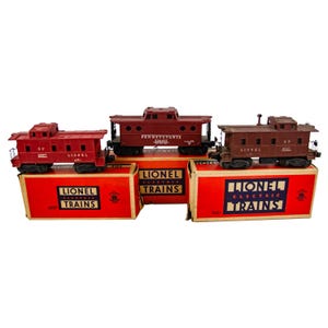 Lionel Pennsylvania Caboose Car 1:48 O Scale Model Train Freight Car 3P Lot