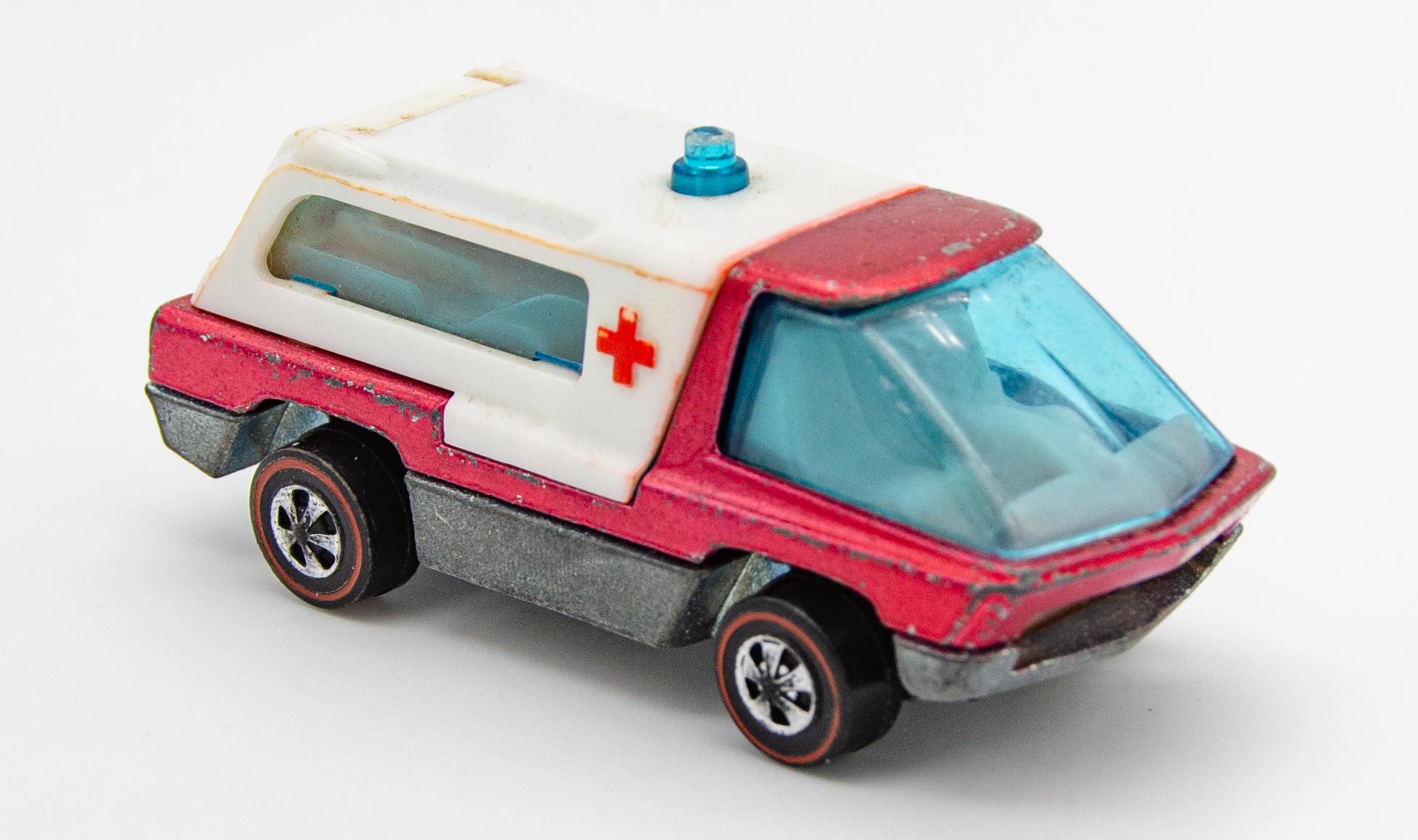 Vintage Hot Wheels Redline the Heavyweights Ambulance Red W/ White