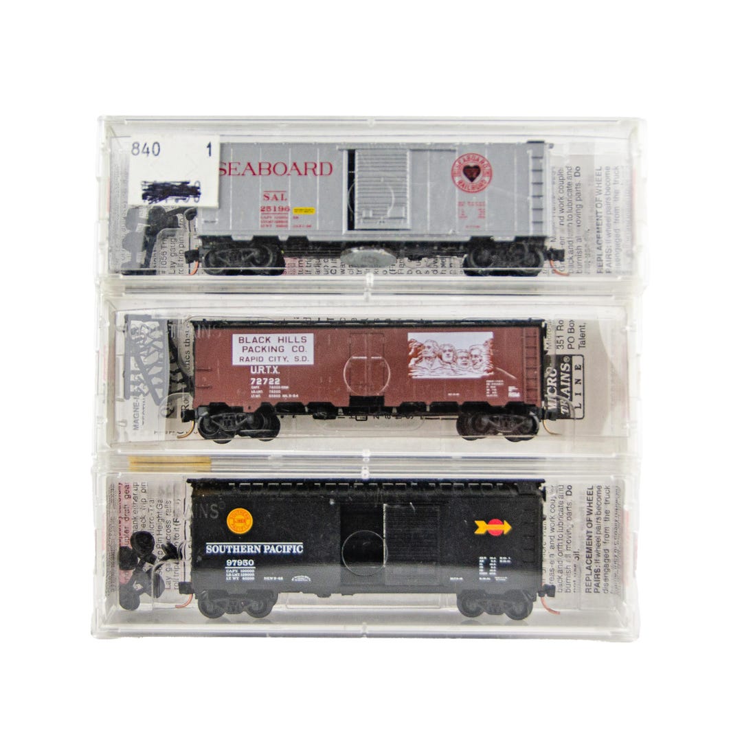 Assorted Micro Train Lines 1:160 N Scale Model Train Freight Box Cars ...