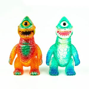 Raro Gargamel Kaiju Mini Zagoran Zokki Japão modificado, lote de 2 figuras