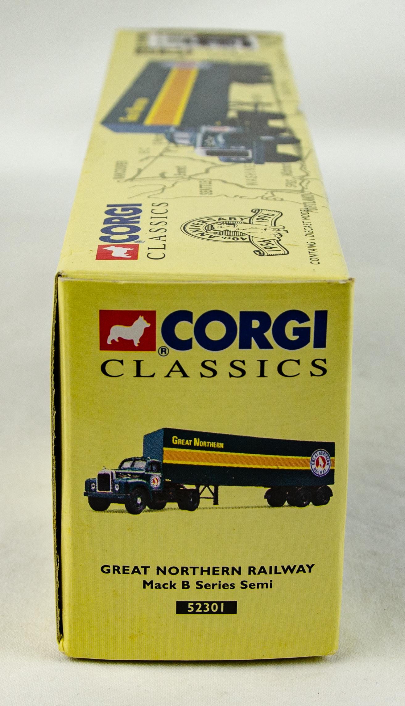 CORGI CLASSICS GREAT NORTHERN トレーラー Corgi Fallen Flags 52301 Great Northern Railway Mack B Semi 1:50