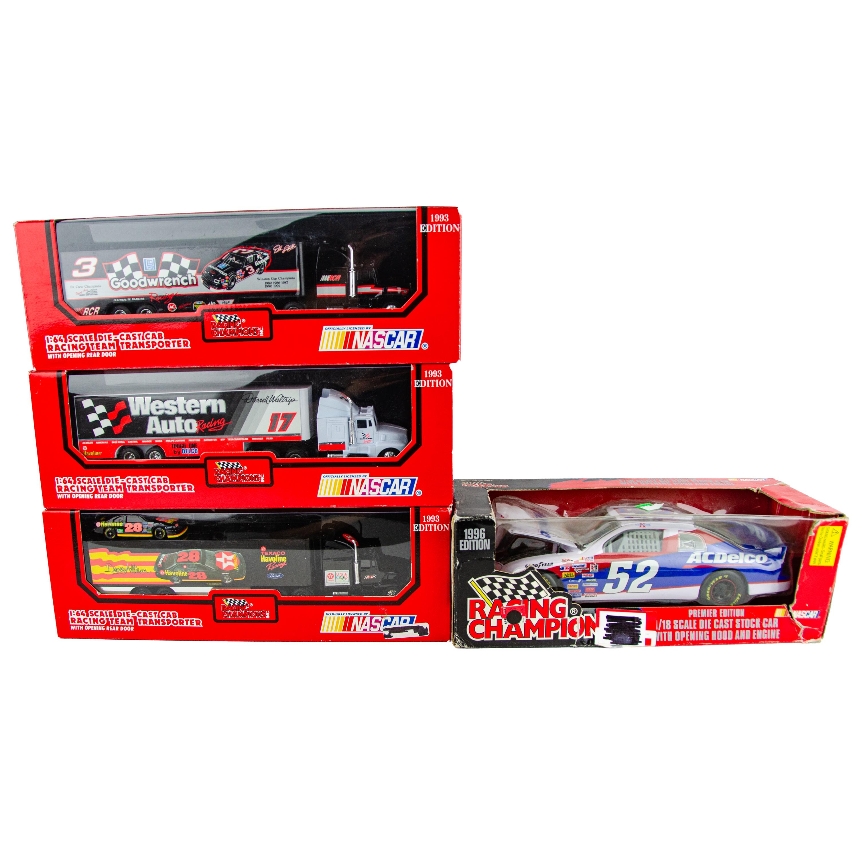 Assorted Racing Champions NASCAR Transporter Diecast Trucks