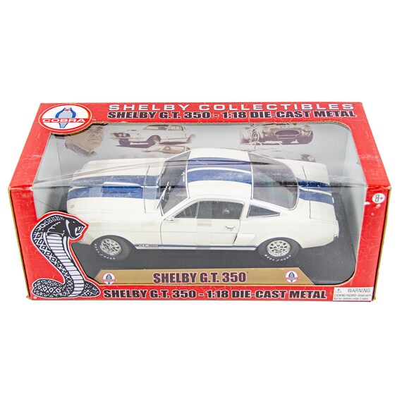 Vintage 1966 Shelby Collectibles GT350 1 18 Scale Diecast Car White Blue Stripes Etsy Canada