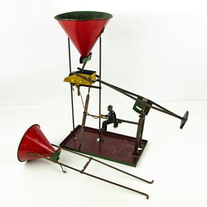 Rare Antique Wolverine Sand Andy Automatic Crane Loader Pressed Tin