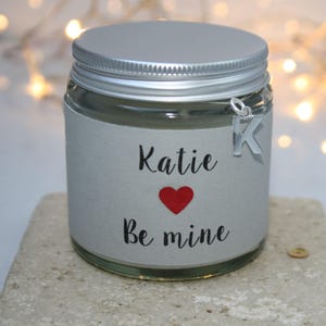 Vela de cera de soja personalizada, vela perfumada "Be Mine", regalo para novia