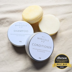 Vegan Solid Shampoo and Conditioner Duo Bar for Normal Hair - Low pH, Natural, Sustainable