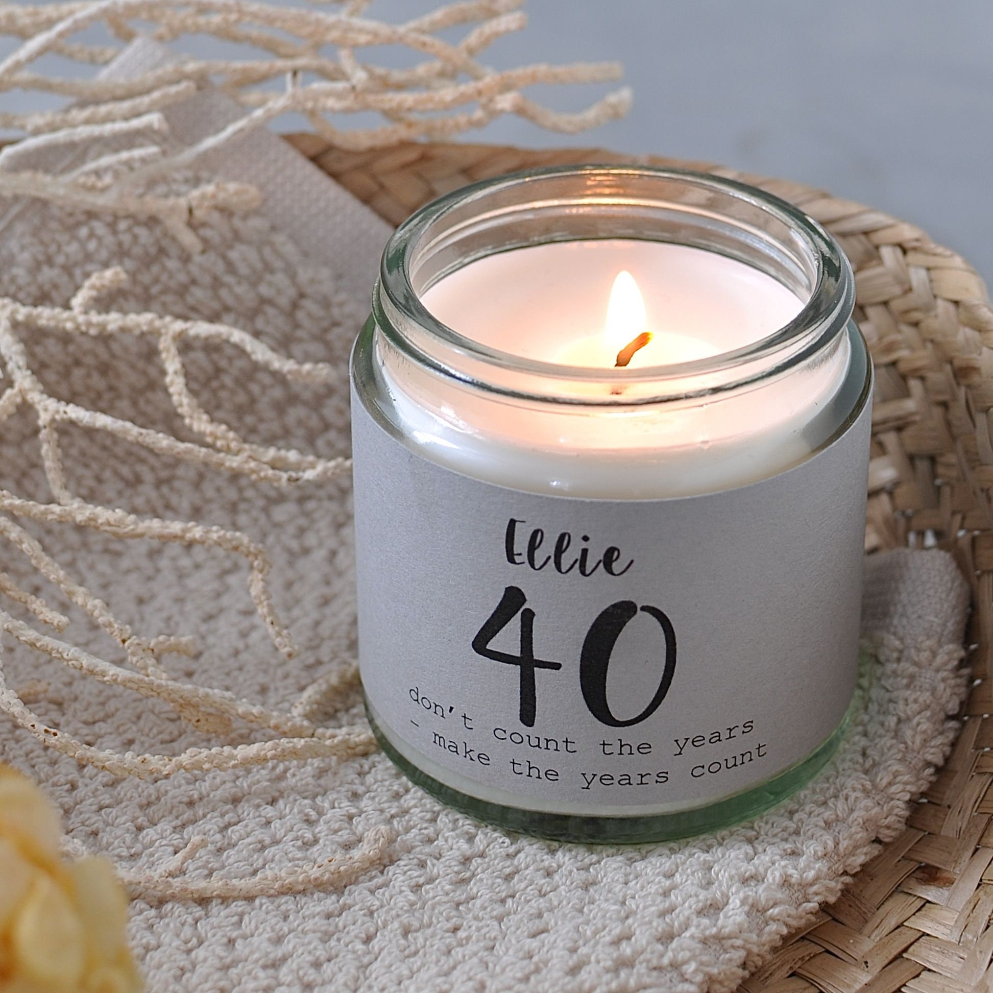 40th Birthday Scented Candle Bespoke Message Scented Candle Etsy UK