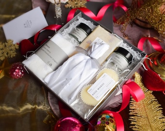 Organic Spa Gift Set: Rose Maroc Bath Melts, Candles, Lotion Bar