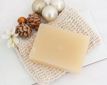 Organic Jasmine, Rose, Clementine Soap with Sisal Exfoliating Bag