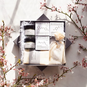 Deluxe Relaxation & Wellness Pamper Gift Set with spring blossom