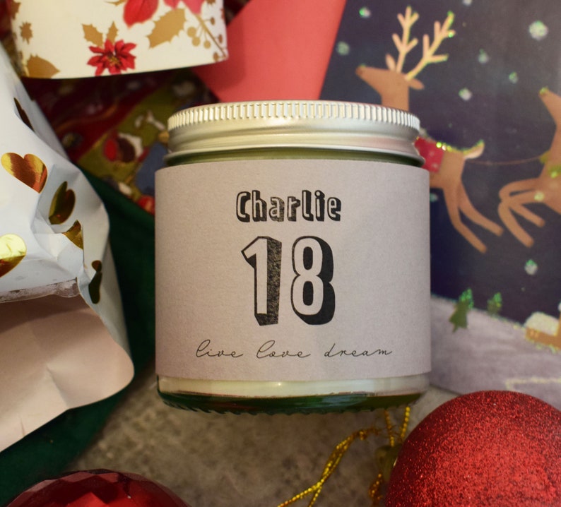18th birthday scented candle Bespoke Message Scented Candle Etsy
