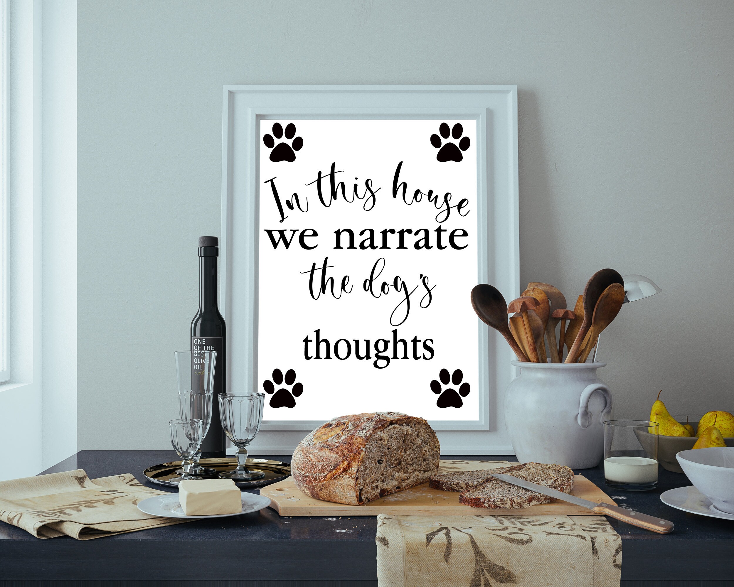 Funny dog wall art pet humor home decor printable wall sign Etsy