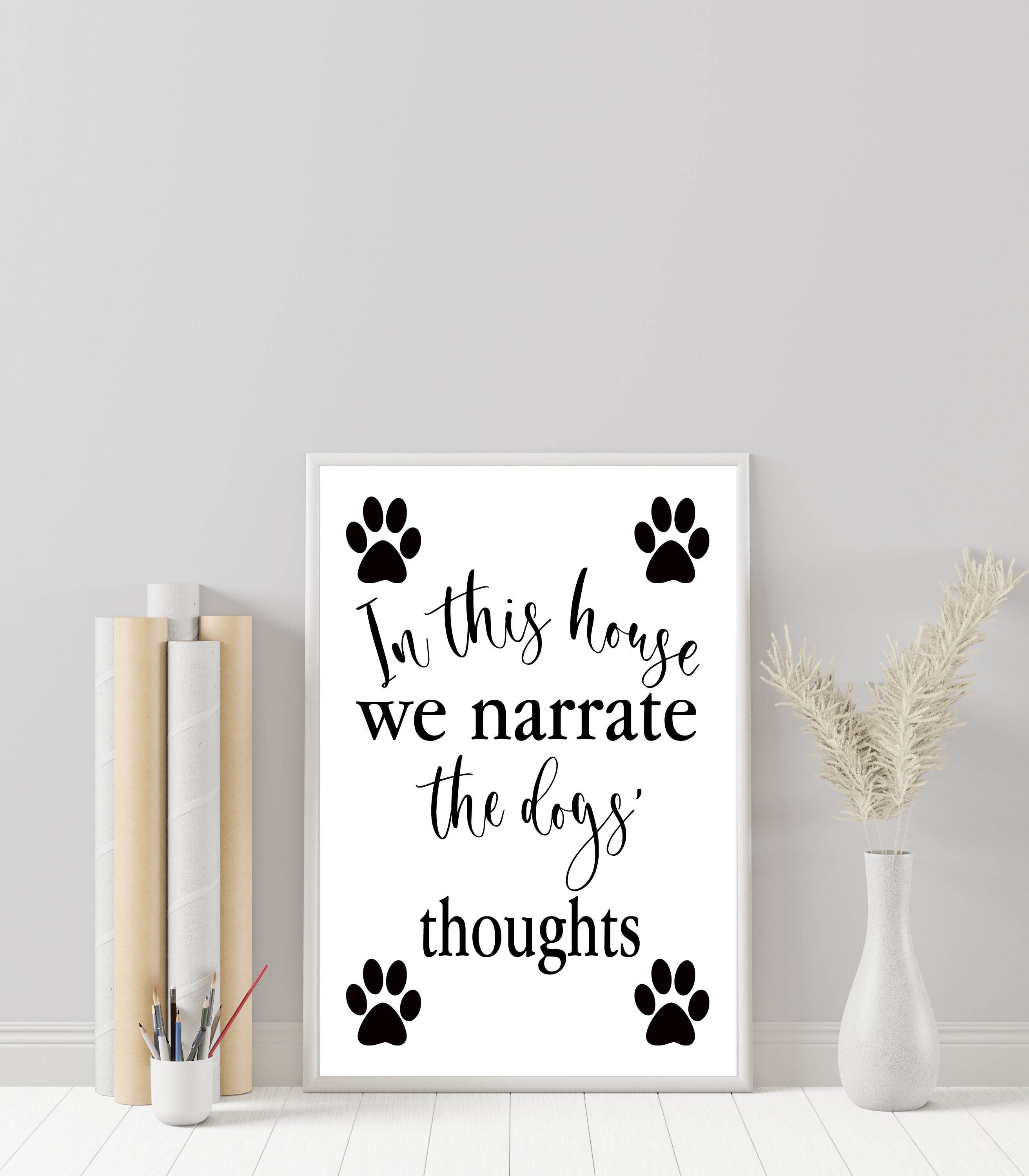 Funny dog wall art pet humor home decor printable wall sign Etsy