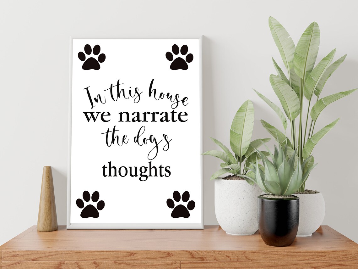 Funny dog wall art pet humor home decor printable wall sign Etsy