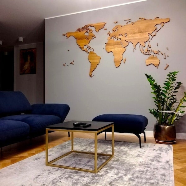 Élégante carte du monde en bois, 160 x 80 cm, installation magnétique, accessoires de voyage, mode de vie des voyageurs