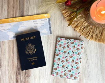 Quilted Passport Holder for Women, Coastal Cowgirl Fabric Passport Cover Sleeve for Travelers, Unique Wallet Case for Travel Documents