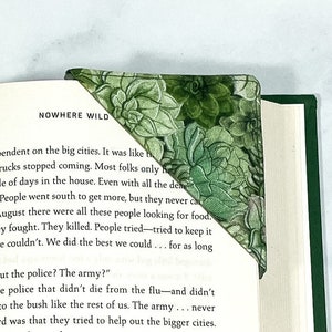 Plant Bookmark, Corner Bookmark, Gift for Women Succulent, Cute Fabric Bookmark, Aesthetic Corner Book Markers, Succulent Gift Mother's Day image 3