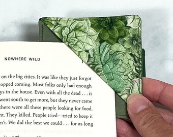 Plant Bookmark, Corner Bookmark, Gift for Women Succulent, Cute Fabric Bookmark, Aesthetic Corner Book Markers, Succulent Gift Mother's Day