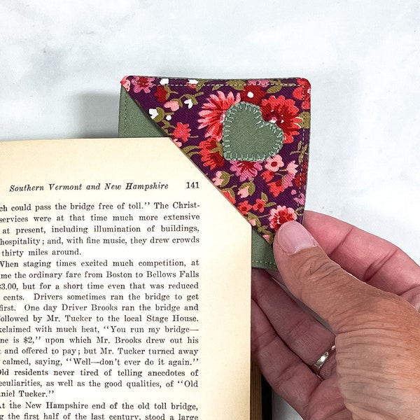 Corner Bookmarks for Booktrovert, Fabric Book Page Marker, Bookish Merch Gift Idea for Women, Unique Bookmarks, Bookstagram, Reader Decor