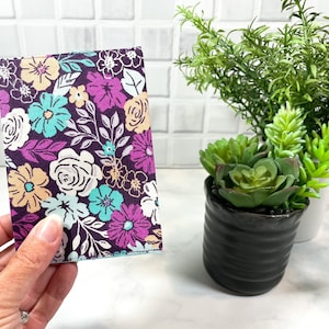 Mini Composition Notebook Cover, Floral Notebook for Women, Small Travel Journal, Reusable Book Covers, Unique Handmade Gift for Mom bild 1