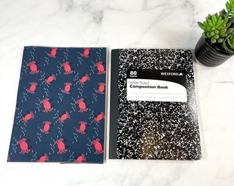 Composition Notebook Cover, Fabric Coverings for Note Book, Grandmacore Themed Gift, Crustaceancore Notebook for Goals Lists Journaling