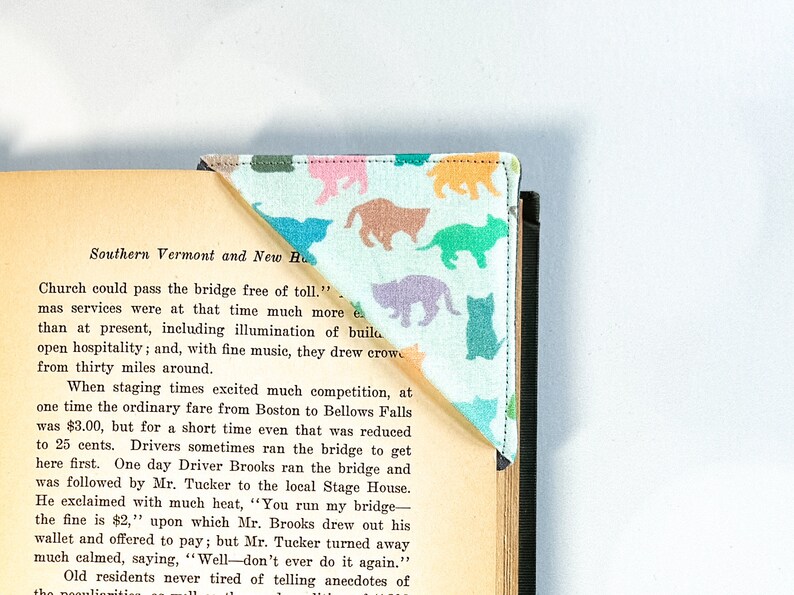 Cat Bookmark for The Cat Lover, Fabric Corner Bookmark, Veterinarian and Vet Tech Gift, Unique Kitten Book Marker for Readers and Pet Parent image 5