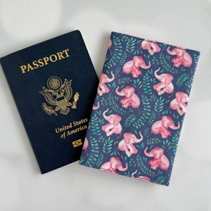 Funda de tela para pasaporte, porta pasaporte para mujer, regalos únicos de elefante, porta documentos de viaje, billetera divertida para pasaporte, accesorios para viajeros