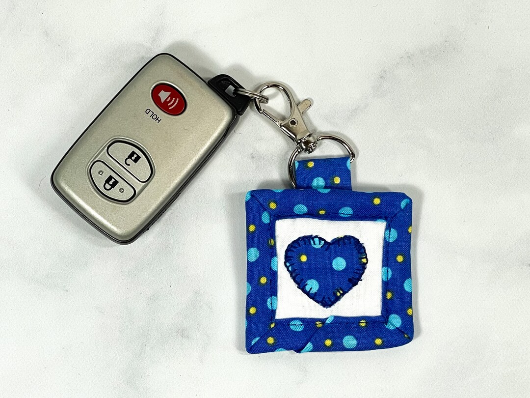Heart Key Charm, Fabric Boho Keychain, Galentines Day Gift for BFF ...