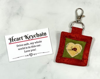 Plush Keychain, Ladybug Gift, Protection Keychain, Plush Charm, Ladybug Keychain, Ladybug Charm, Fabric Keychain, Unique Bag Charm for Her