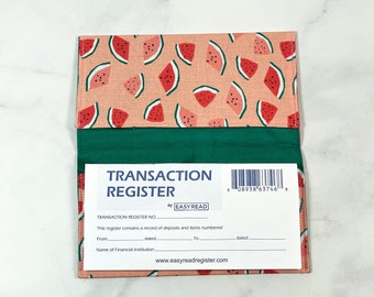 Checkbook Cover for Women, Fabric Check Book Cover for Duplicate Checks and Register, Watermelon Lover, Check Holder, Just Because Gift Idea